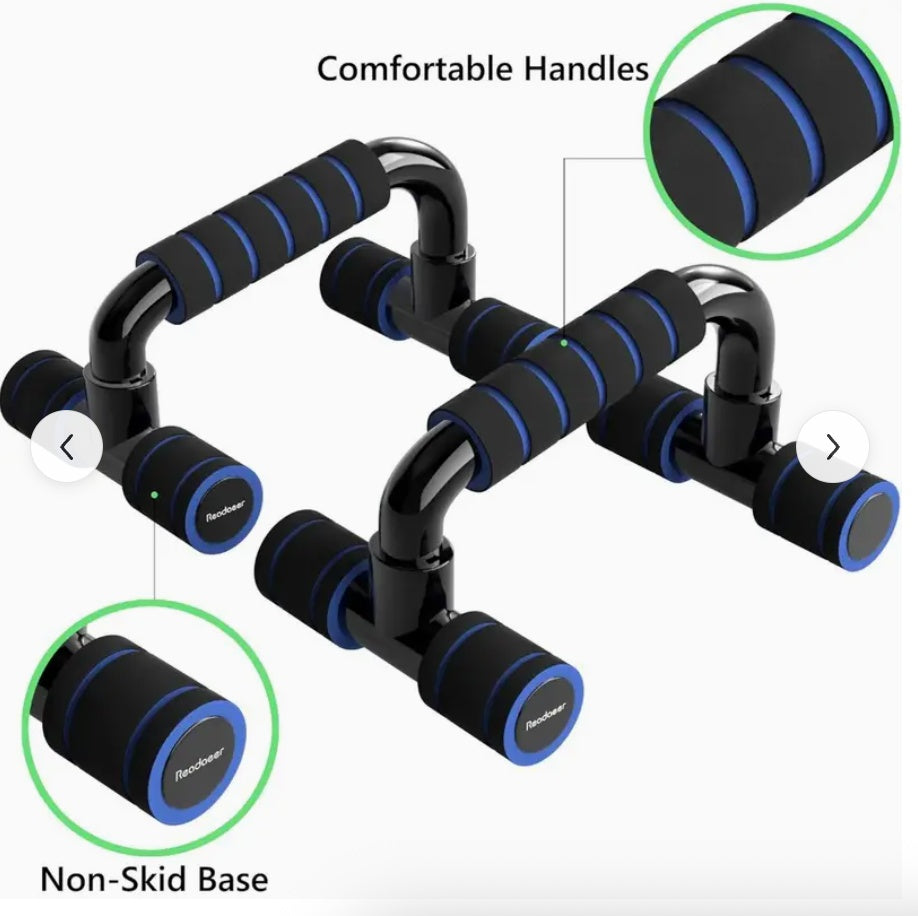 Pushup Bars Stands Handles Set for Men & Women – Cushioned Foam Grip Push Up Bars