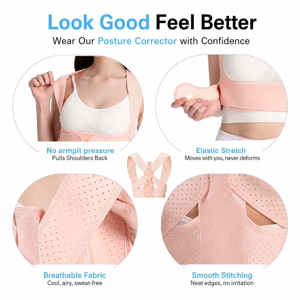 Back Brace Posture Corrector for Women Shoulder Straightener for Upper and Lower Back Pain Improving Postura Support Belt for Scoliosis