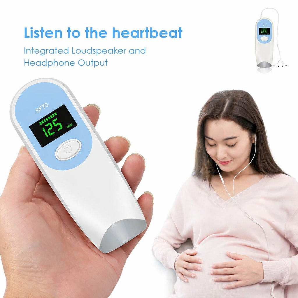 Home Use Fetal Heart Monitor Hand-held Ultrasound Prenatal Pocket Fetal Doppler for Pregnant