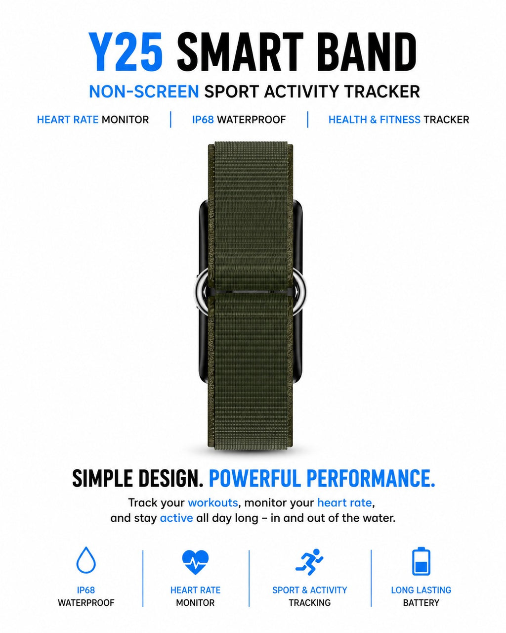Accurate Temperature Fitness Activity Tracker Smart Band Smartband Displyless No Screen Alloy Smart Bracelets Nylon Strap