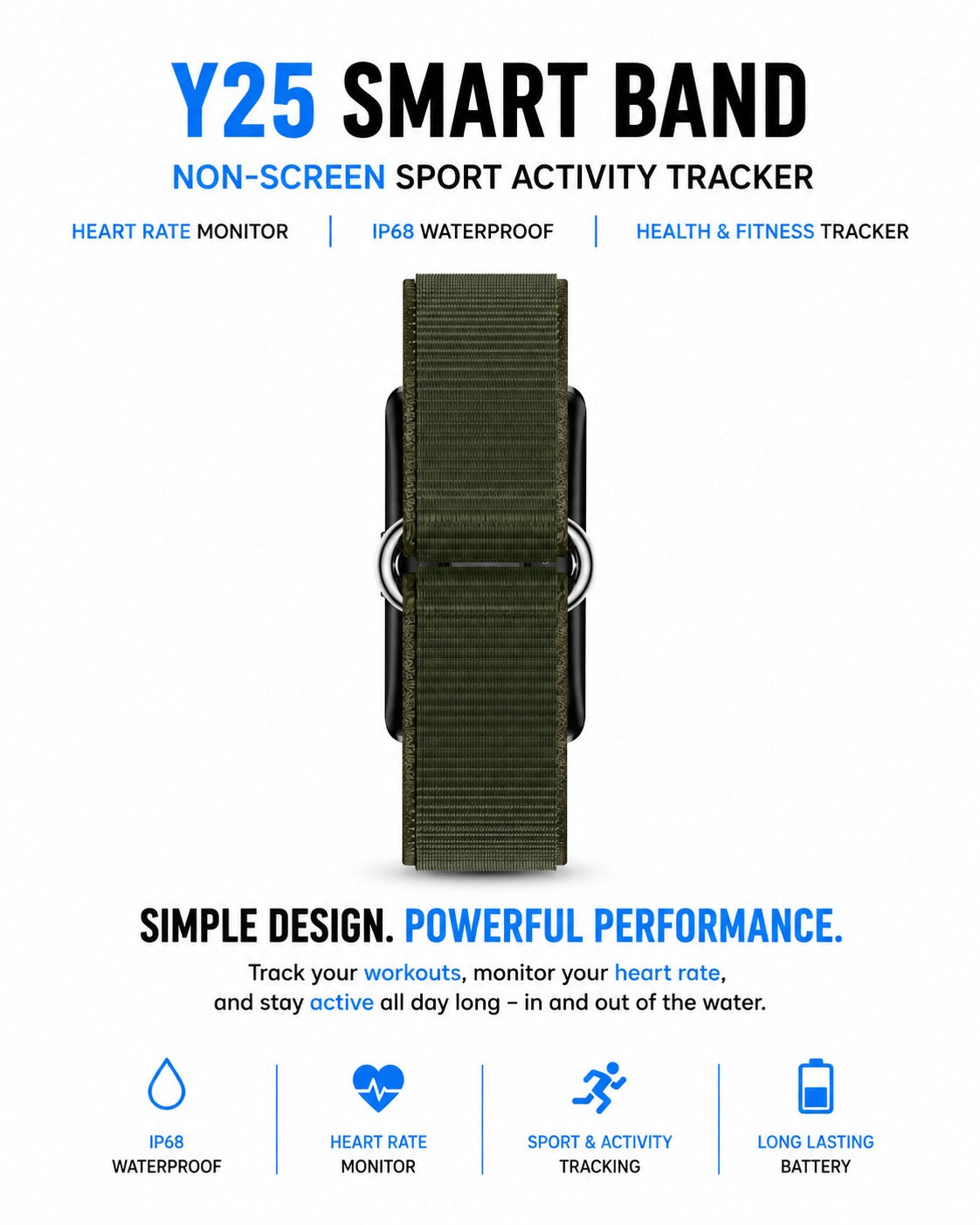 Accurate Temperature Fitness Activity Tracker Smart Band Smartband Displyless No Screen Alloy Smart Bracelets Nylon Strap
