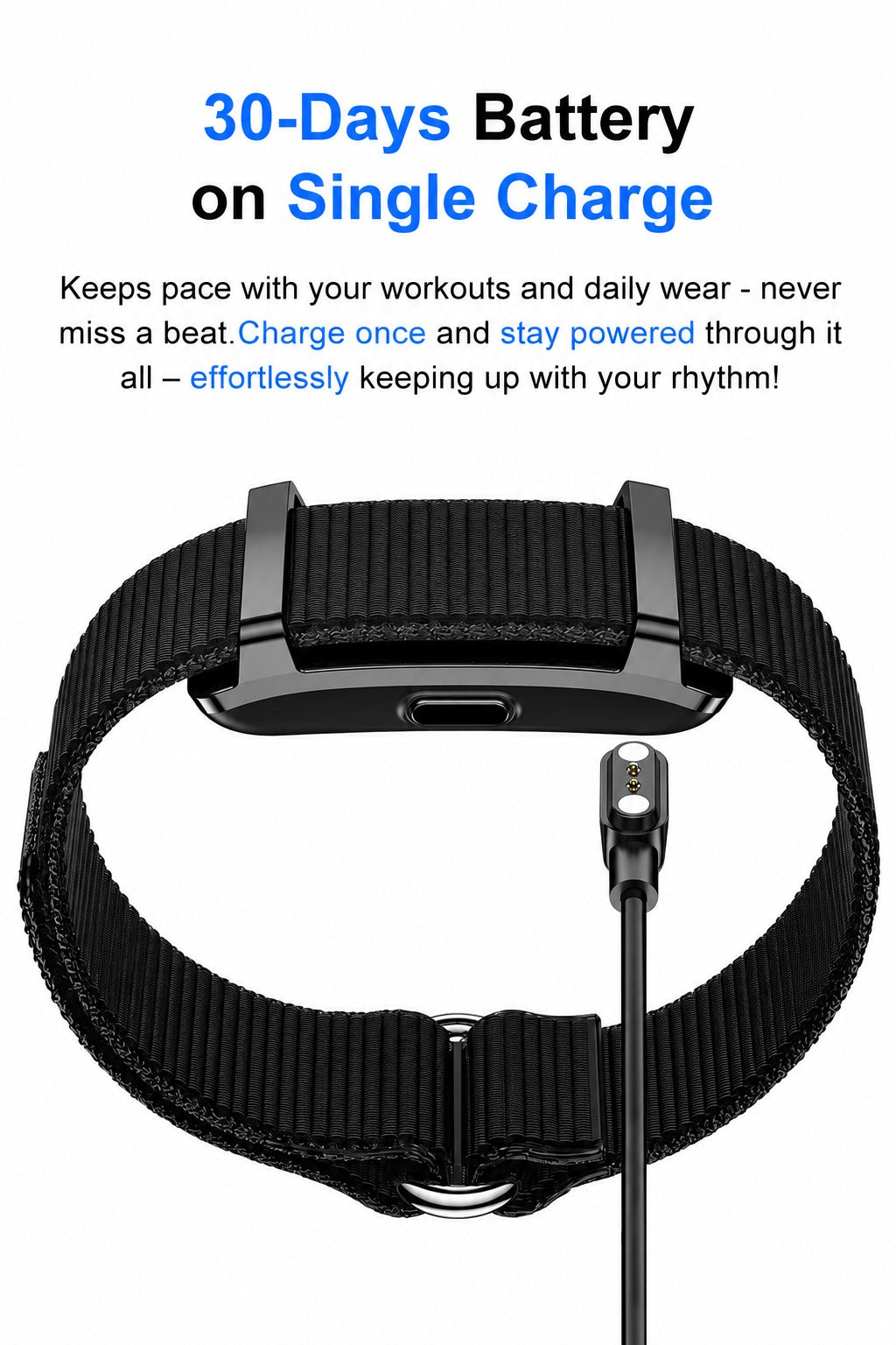 Accurate Temperature Fitness Activity Tracker Smart Band Smartband Displyless No Screen Alloy Smart Bracelets Nylon Strap