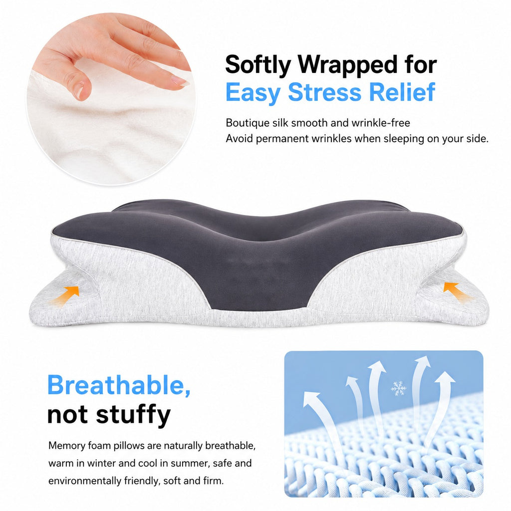 Memory Foam Pillow Cervical Pillow Neck Pain Relief Contour Ergonomic Orthopedic Neck Support for Side Back Stomach Sleeper pillow