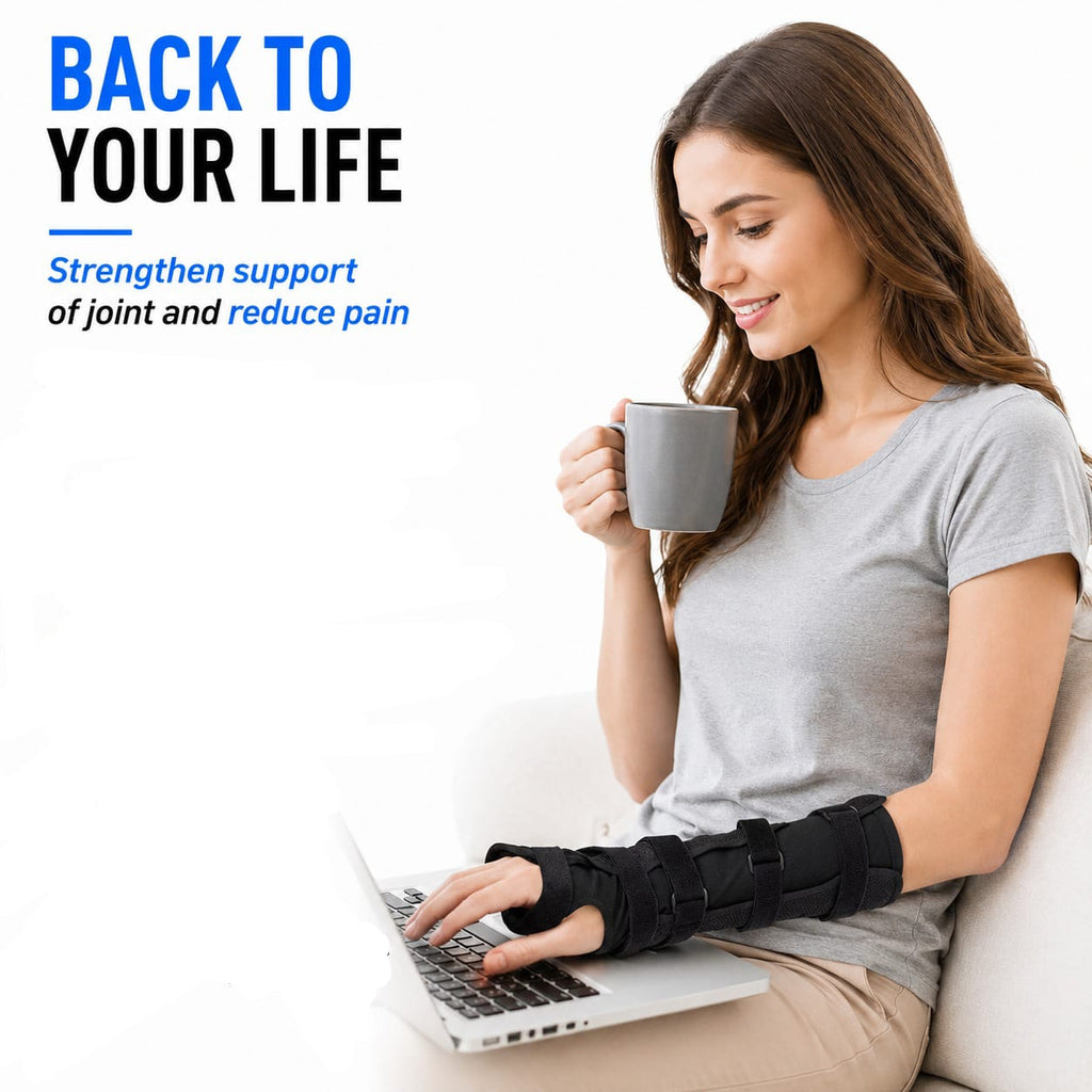 Adjustable Night Sleep Hand Thumb Orthopedic Compression Wrist Support Brace Splint for Carpal Tunnel Pain Injury Strain Sprain