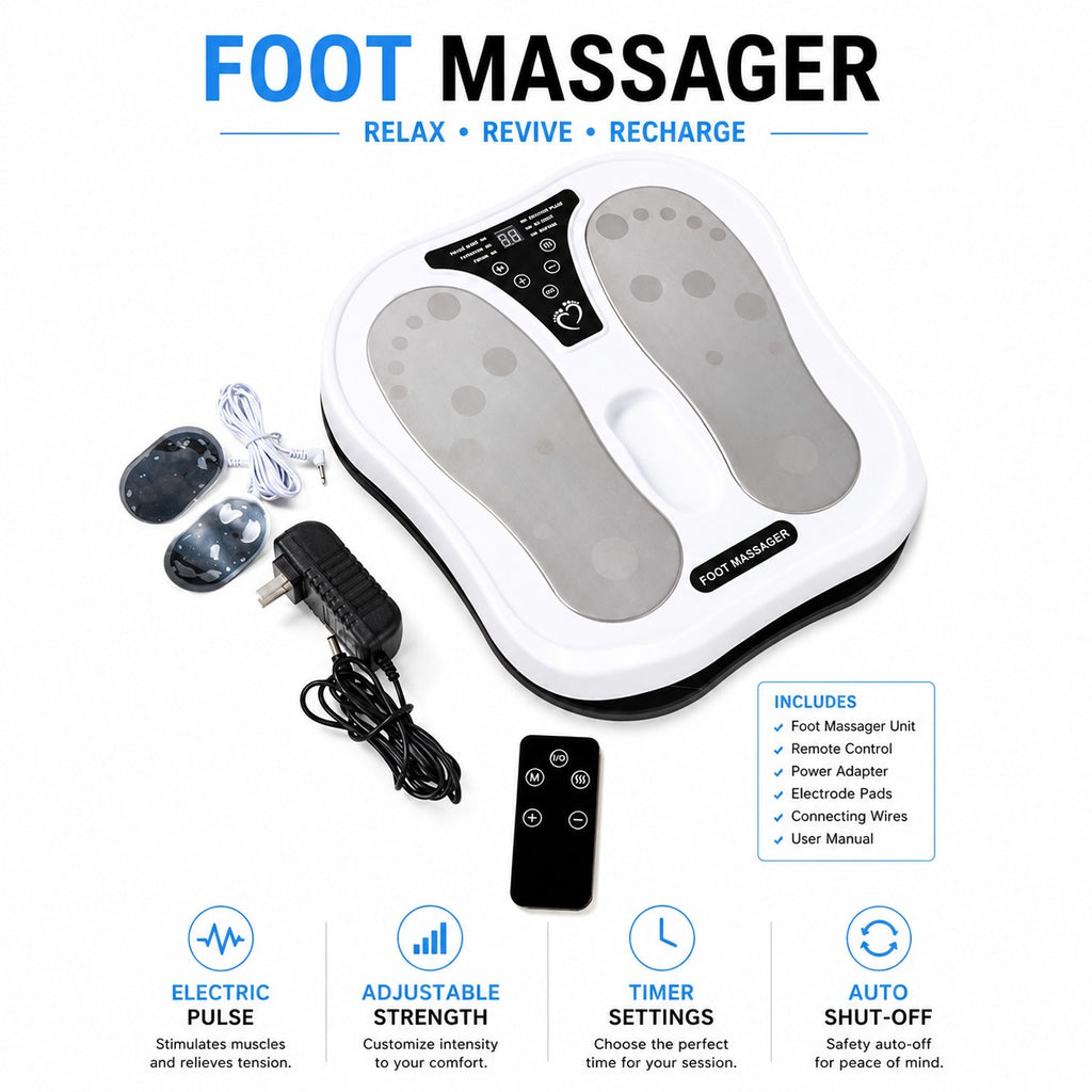 Foot Massager Stretcher with Heat & TENS EMS Electronic Nerve Stimulator for Plantar Fasciitis Neuropathy Pain Muscle Relax