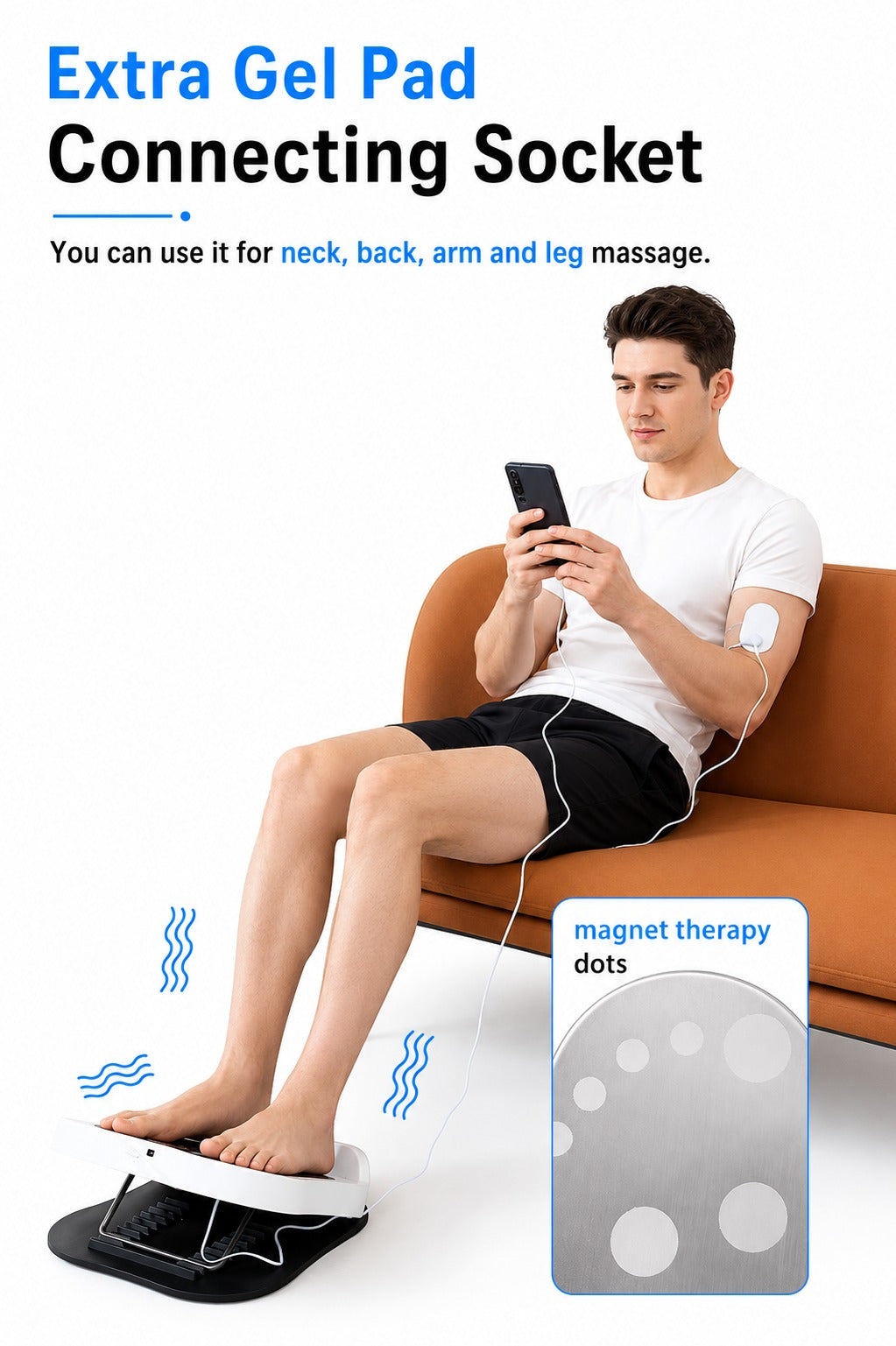 Foot Massager Stretcher with Heat & TENS EMS Electronic Nerve Stimulator for Plantar Fasciitis Neuropathy Pain Muscle Relax
