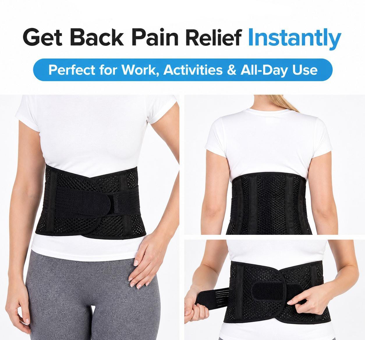 Breathable Lumbar Support Belt for Lower Back Pain & Sciatica Relief