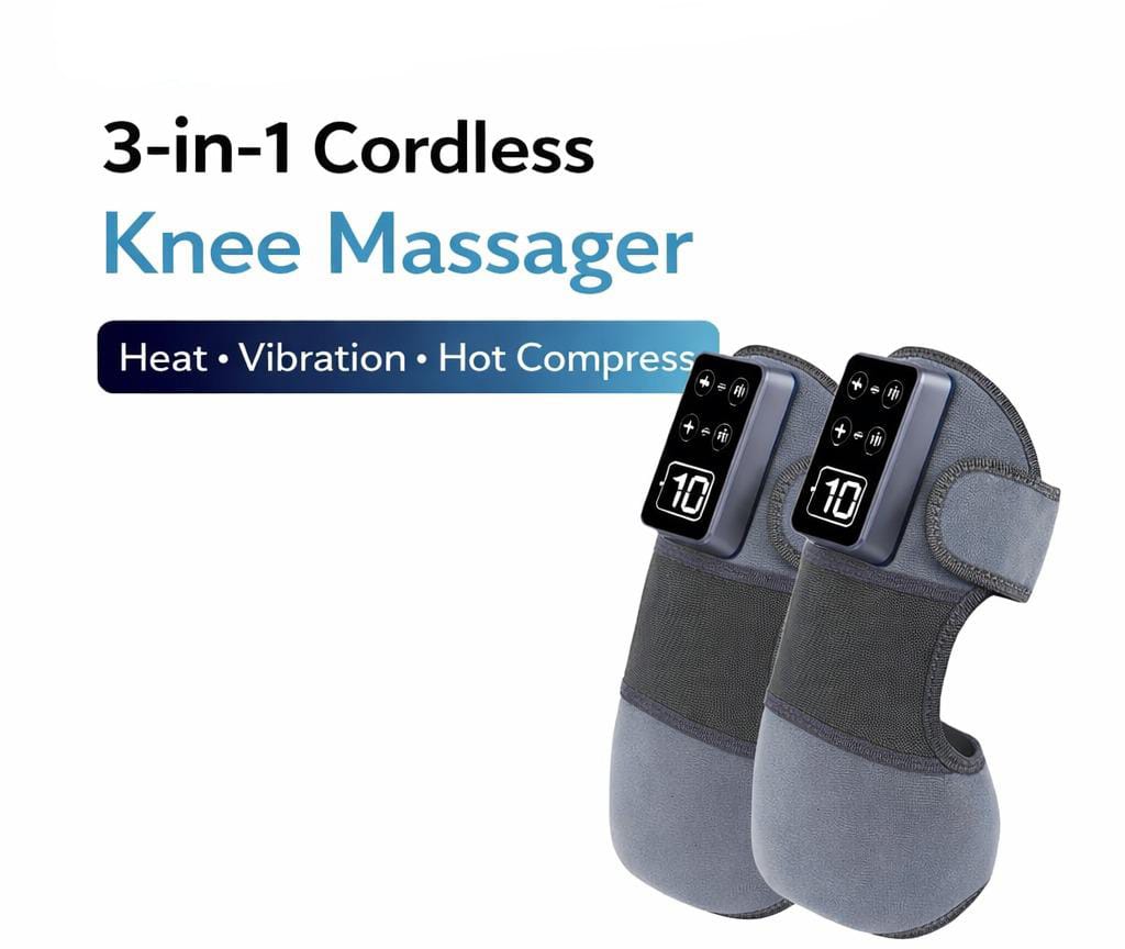 3-in-1 Cordless  Electric Knee Massager Heating Vibration Hot Compress Belt Arthritis Pain Relief ,Joint Muscle Pain Relief