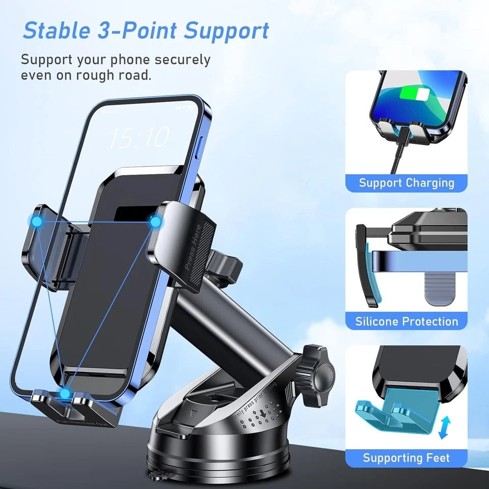 Car Phone Holder Universal Mount Mobile iPhone Windscreen Dashboard or Air Vent